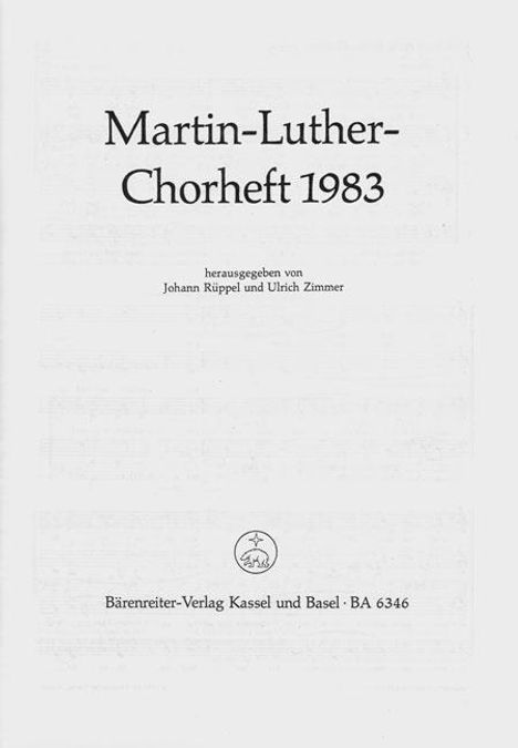 Martin-Luther-Chorheft, Noten