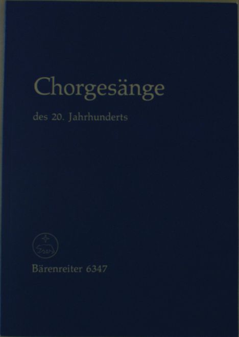 Chorg. des 20. Jahrh. /CP, Noten