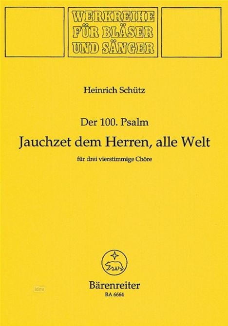 Heinrich Schütz: Jauchzet dem Herrn, alle Welt, Noten
