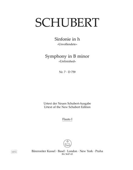 Franz Schubert: Sinfonie Nr. 7 h-Moll D 759 "U, Noten