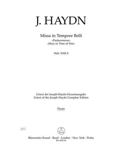 Joseph Haydn: Missa in tempore belli Hob.XXI, Noten
