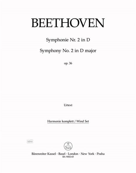 Ludwig van Beethoven: Symphonie Nr. 2 D-Dur op. 36, Noten