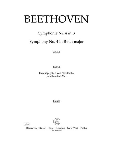 Ludwig van Beethoven: Symphonie Nr. 4 B-Dur op. 60, Noten