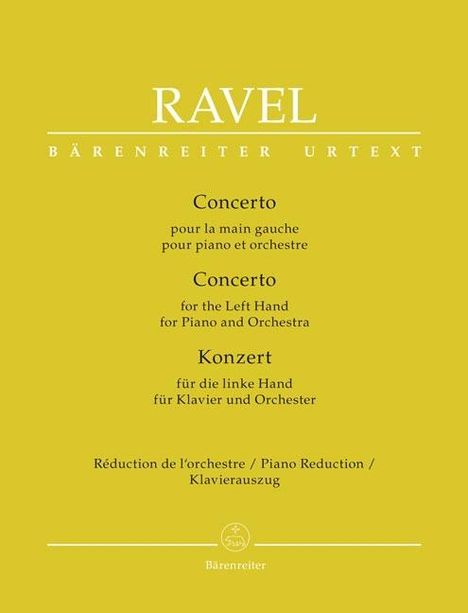 Maurice Ravel: Konzert für die linke Hand für Klavier und Orchester, Noten