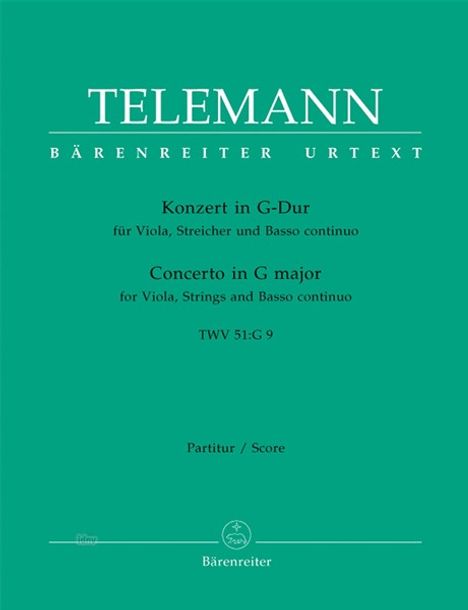 Georg Philipp Telemann: Telem.,G.P.         :Konze /P/U /VaSolo/Str/Bc, Noten