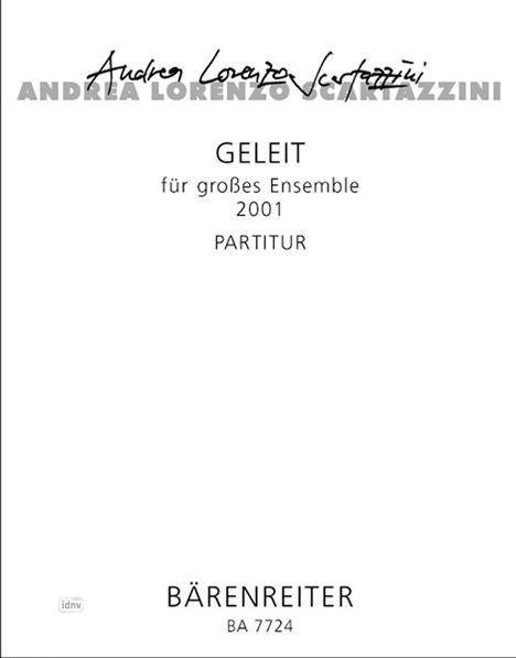 Andrea Lorenzo Scartazzini: Geleit für großes Ensemble, Noten