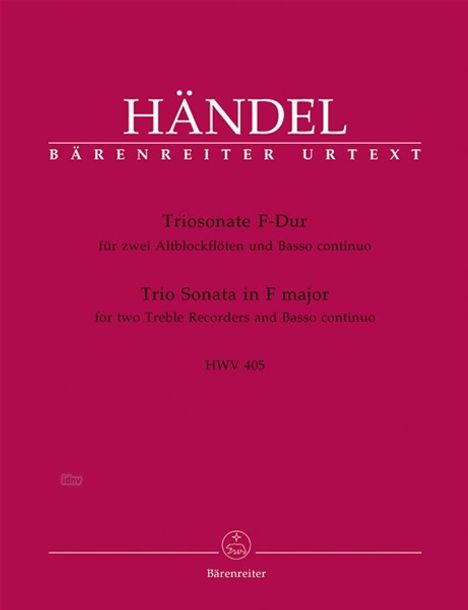 Georg Friedrich Händel: Händel, Georg Friedr:Trios. f. zwei /P /2 Bfl-, Noten