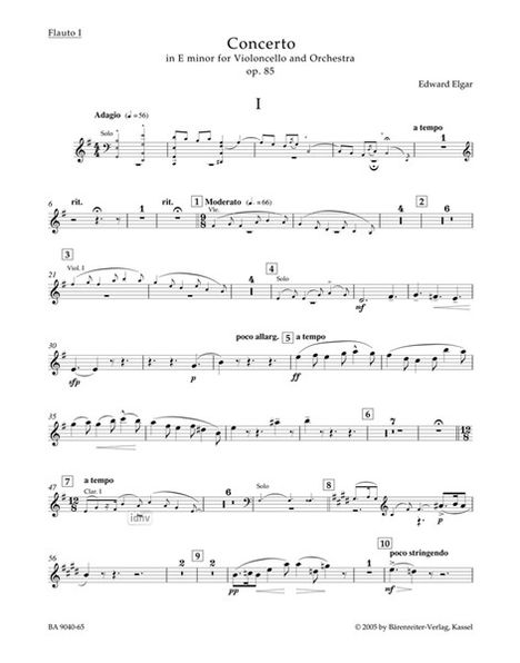Edward Elgar: Konzert für Violoncello und Or, Noten