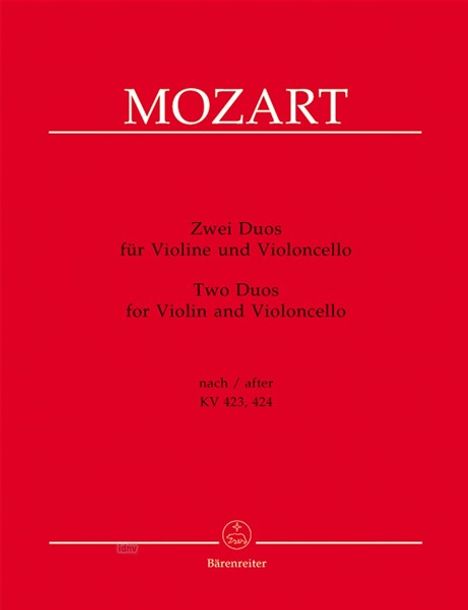 Wolfgang Amadeus Mozart: Duos für Violine und Violoncel, Noten