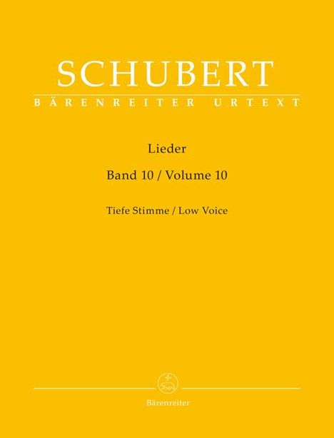 Franz Schubert (1797-1828): Lieder, Band 10 für tiefe Stimme, Buch