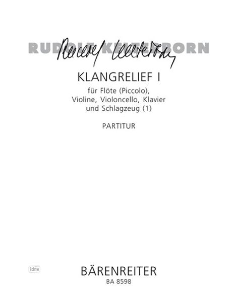 Rudolf Kelterborn: Klangrelief I für Flöte (Picco, Noten