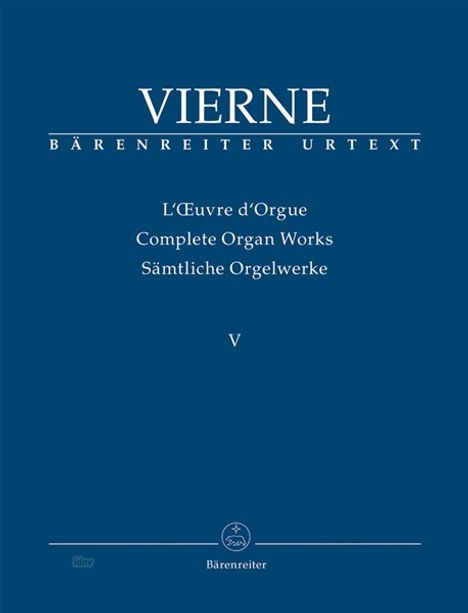Louis Vierne: 5. Symphonie op. 47 (1923/1924), Noten