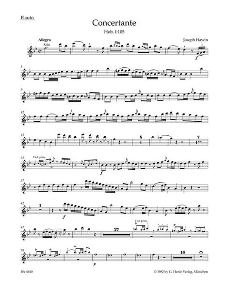 Joseph Haydn: Concertante Hob. I:105, Noten