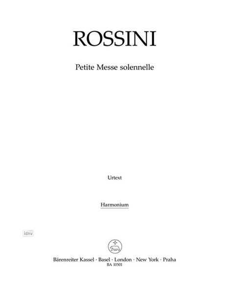 Gioacchino Rossini: Petite Messe solennelle, Noten