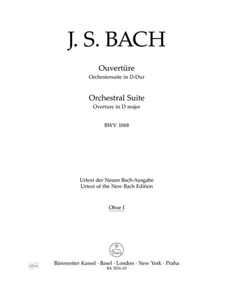 Johann Sebastian Bach: Ouvertüre (Orchestersuite) D-D, Noten