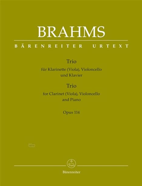 Johannes Brahms: Trio für Klarinette (Viola), Violoncello und Klavier op. 114, Noten