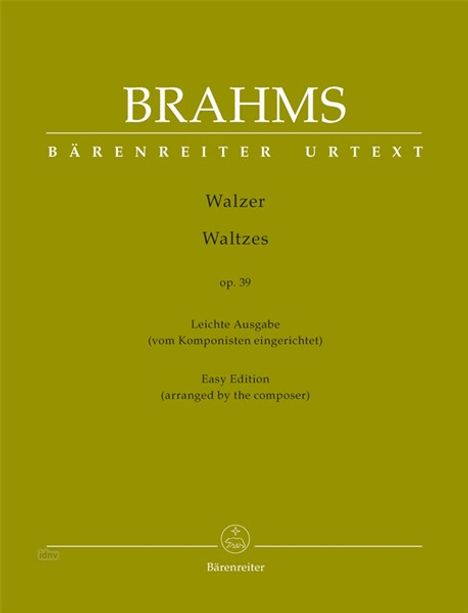 Johannes Brahms: Walzer op. 39 (leichte Ausgabe, Noten