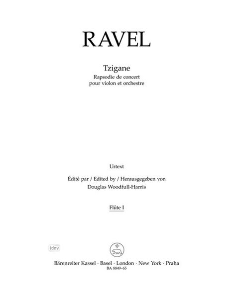 Maurice Ravel: Tzigane, Noten