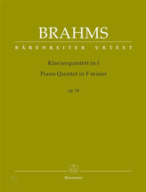 Johannes Brahms: Klavierquintett f-Moll op. 34, Noten