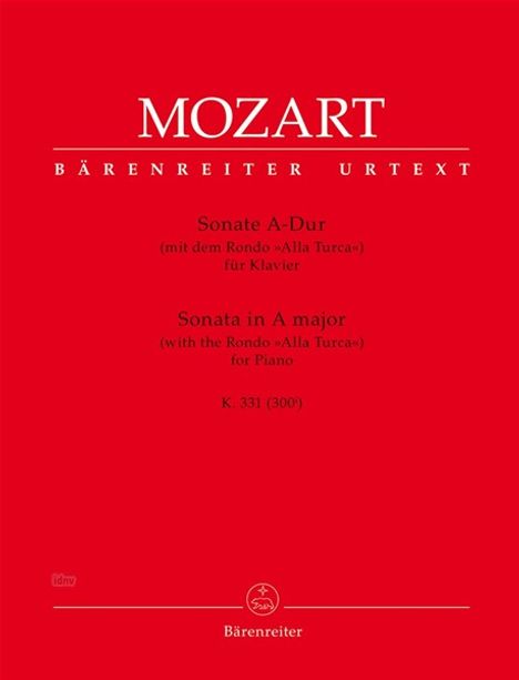 Wolfgang Amadeus Mozart: Sonate für Klavier A-Dur KV 331 (300i), Noten