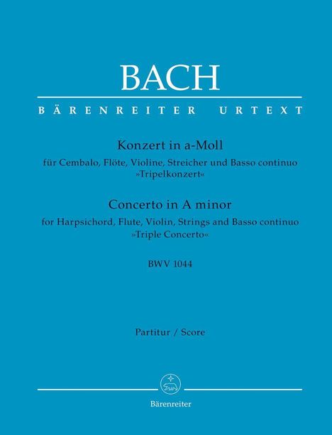 Johann Sebastian Bach (1685-1750): Konzert für Cembalo, Flöte, Violine, Streicher und Basso continuo a-Moll BWV 1044 "Tripelkonzert", Buch