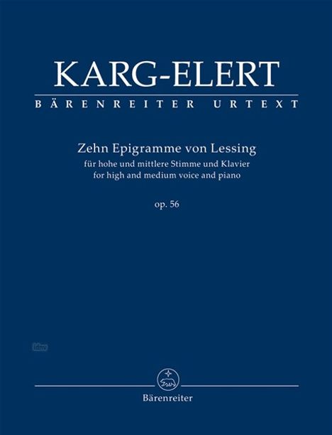 Zehn Epigramme von Lessing für hohe und mittlere Stimme und Klavier op. 56, Noten