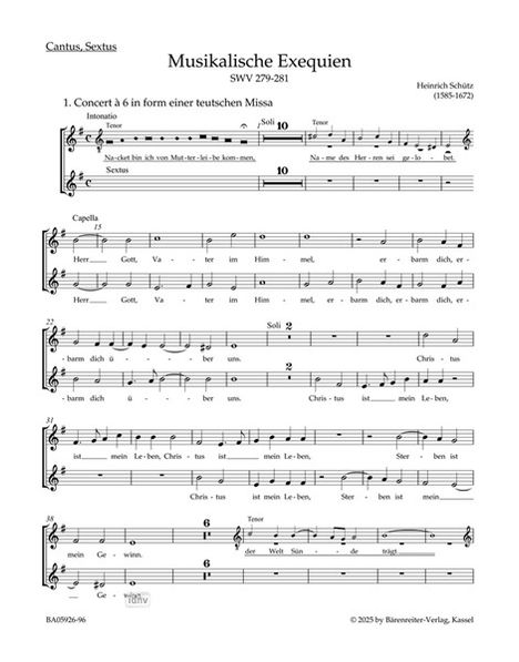 Heinrich Schütz: Musikalische Exequien SWV 279-281, Noten