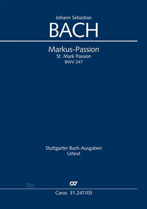 Markuspassion BWV 247, Klavierauszug, Noten