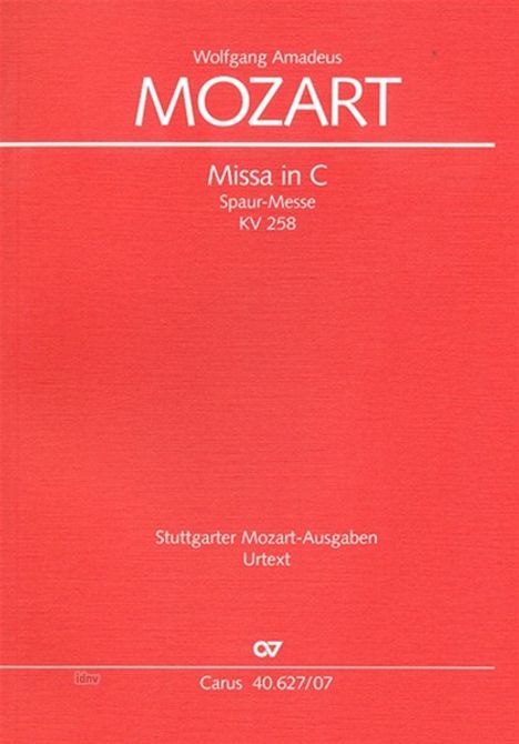 Wolfgang Amadeus Mozart: Missa C-Dur KV 258 (Spaur-Messe), Partitur, Noten