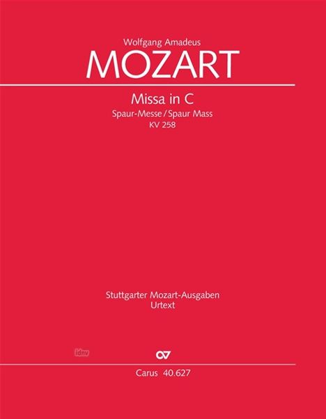 Wolfgang Amadeus Mozart: Missa in C C-Dur KV 258 "Spaur-Messe" (1775-1777 (?)), Noten