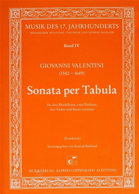 Giovanni Valentini: Sonata per Tabula, Noten