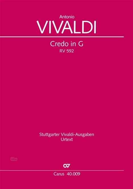 Antonio Vivaldi: Credo in G RV 592 RV 592, Noten