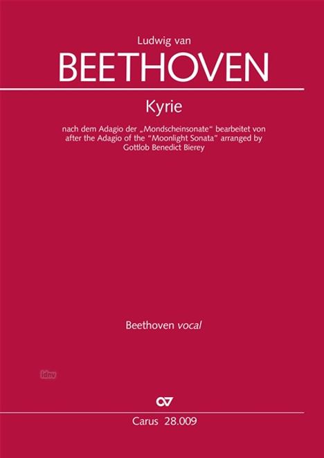 Beethoven: Kyrie nach Adagio "Mondscheinsonate" (Partitur), Buch