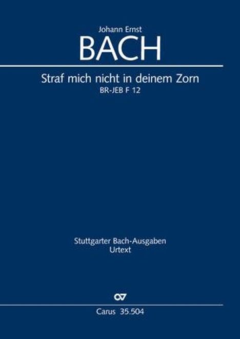 Johann Ernst Bach (1722-1777): Straf mich nicht mit deinem Zorn (Klavierauszug), Buch