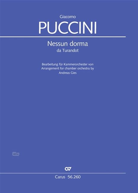 Giacomo Puccini: Nessun dorma, Noten