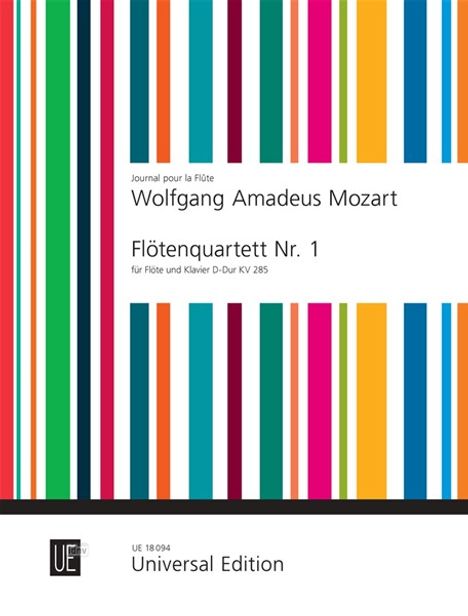 Wolfgang Amadeus Mozart: Flötenquartett Nr. 1 für Flöte und Klavier D-Dur KV 285 (1777), Noten