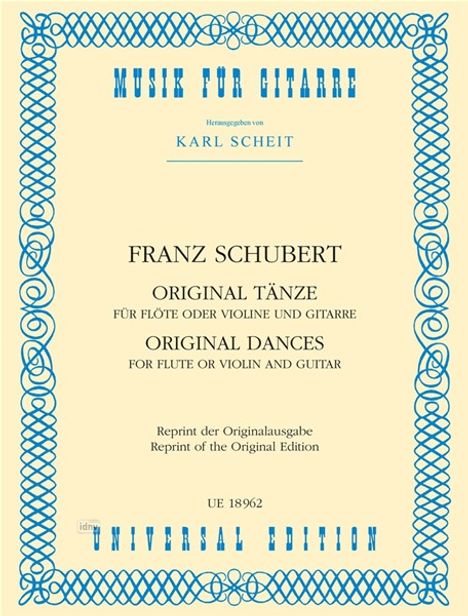 Franz Schubert: Original Tänze für Flöte (Violine) und Gitarre, Noten