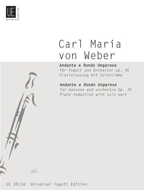 Carl Maria von Weber: Andante e Rondo Ungarese für Fagott und Klavier c-Moll op. 35 (1813), Noten