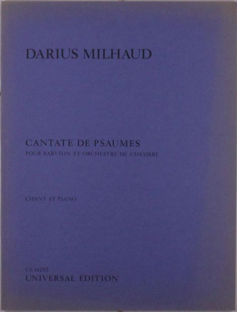 Darius Milhaud: Cantate de Psaumes für Bariton und Kammerorchester op. 425 (1967), Noten