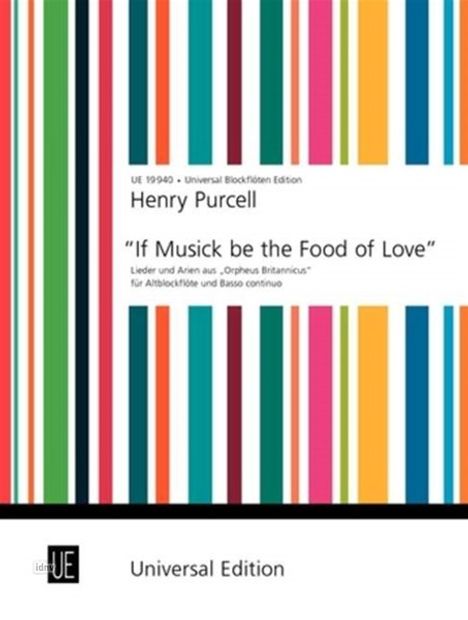 Henry Purcell: If Musick be the Food of Love für Altblockflöte und Basso continuo, Noten