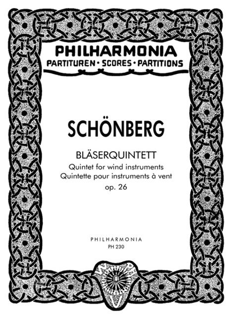 Arnold Schönberg: Bläserquintett für Bläserquintett op. 26 (1923-1924), Noten