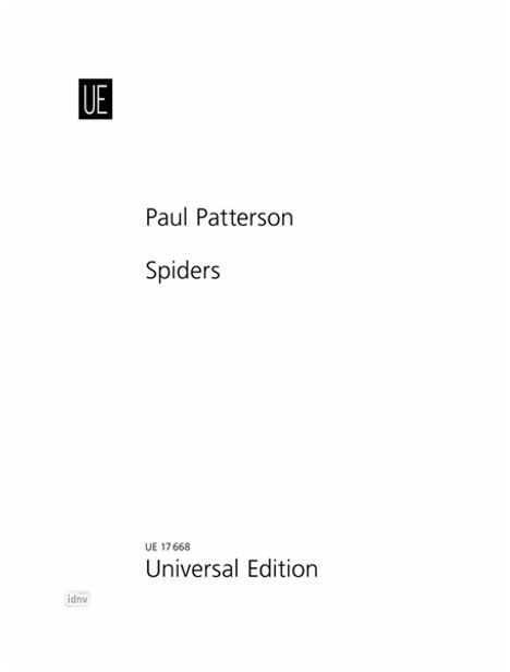 Paul Patterson: Spiders für Harfe, Noten