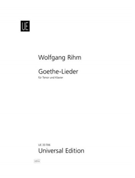 Goethe - Lieder für Gesang und Klavier (2004/2007), Noten