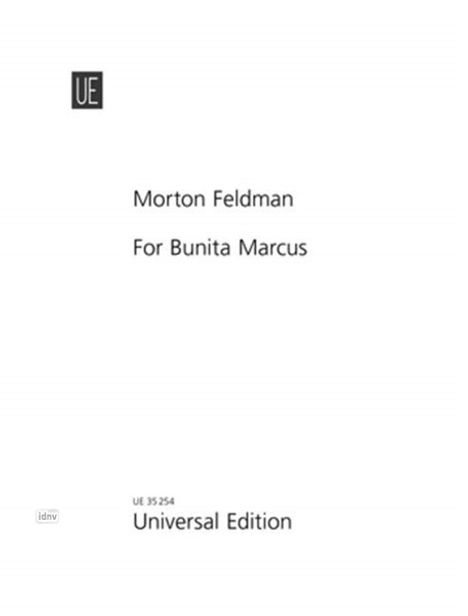 Morton Feldman: For Bunita Marcus für Klavier (1985), Noten