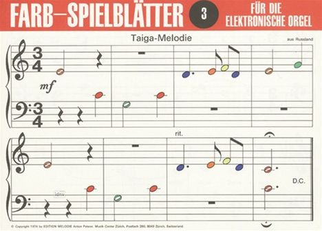 Hans Bodenmann: Farb-Spielblaetter 3, Noten