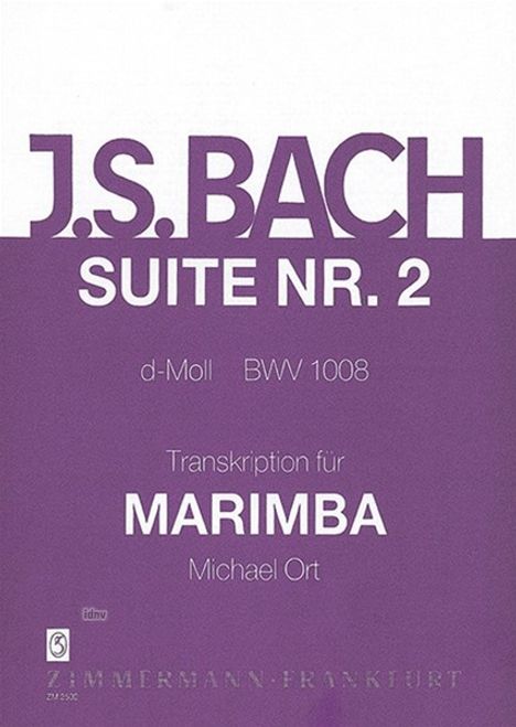 Johann Sebastian Bach: Suite II für Marimba BWV 1008, Noten