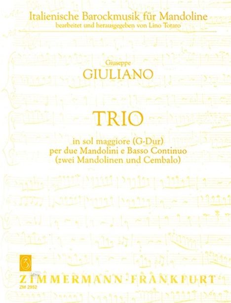 Giuseppe Giuliano: Trio G-Dur für 2 Mandolinen un, Noten