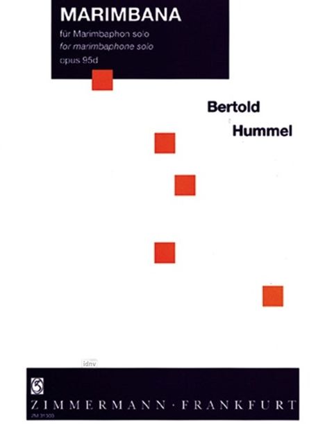 Bertold Hummel: Marimbana für Marimba op. 95d, Noten
