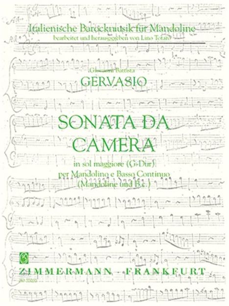 Giovan Battista Gervasio: Sonata per camera in sol maggi, Noten