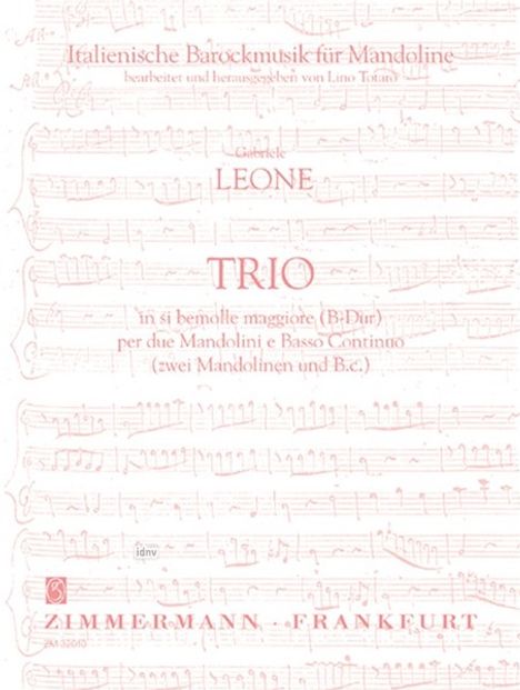 Gabriele Leone: Trio in si bemolle maggiore (B, Noten